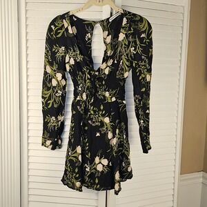 Reformation Womens Black Anastasia Wilder Long Sleeve‎ Mini Dress 2